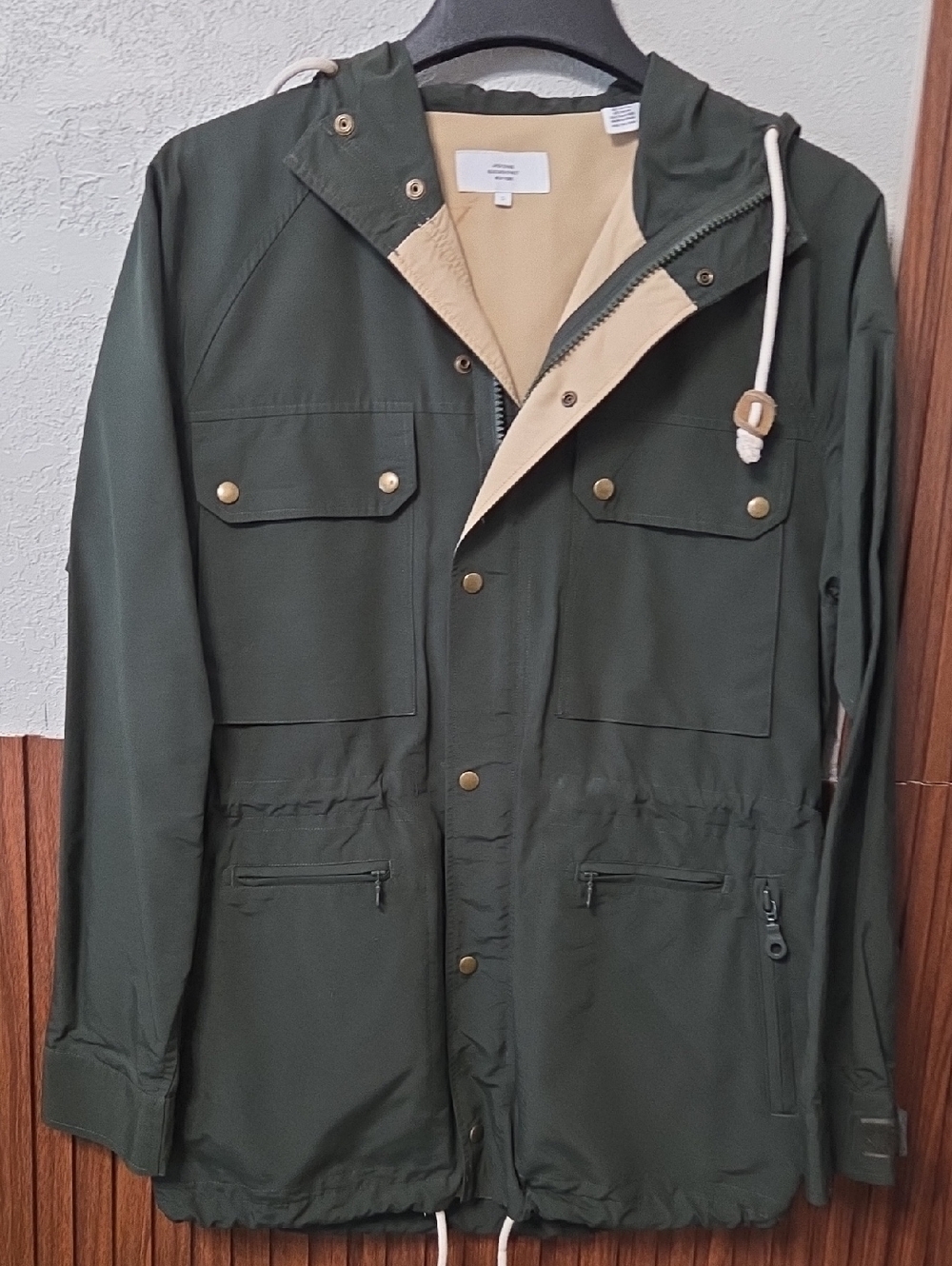 Jack Spade NYC Bleecker Street Green Utility Hooded Field Jacket Multi Pocket